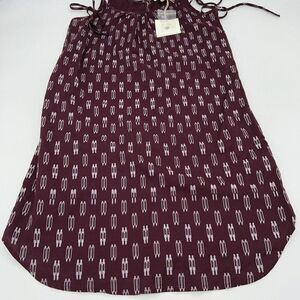 Beach Lunch Womens XS Lounge Burgundy Steffie Ikat Print Dress NWT
